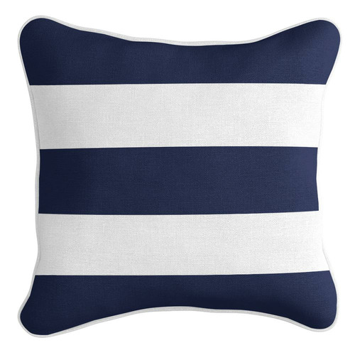 Navy shop striped cushions